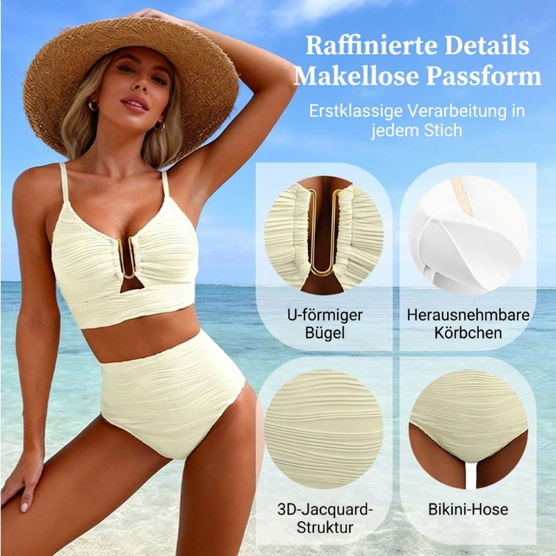 💕 LETZTER TAG AKTION – 50 % RABATT 💕Damen Push-up Bikini mit hohem Bund