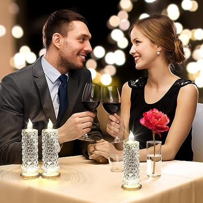 🔥Letzter Tag 50% Rabatt🎁Set mit 4 LED-Kristallkerzenleuchtern