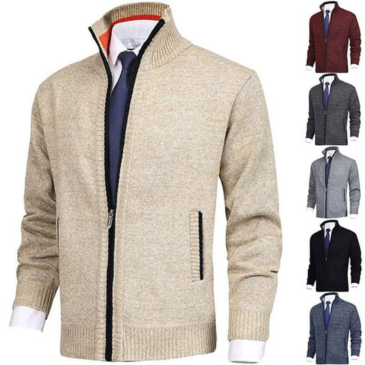 Coloque de color para hombres sólidos -Collar de collar de moda Cardigan abierto