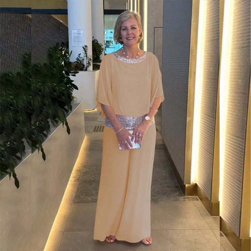 ⏳Begrenzte Zeit 50% Rabatt💥💃 Elegantes zweiteiliges Set im Colorblock-Stil mit Pailletten