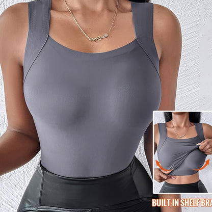 💐Thermische Tank-Tops für Damen mit U-Ausschnitt und integriertem BH💓