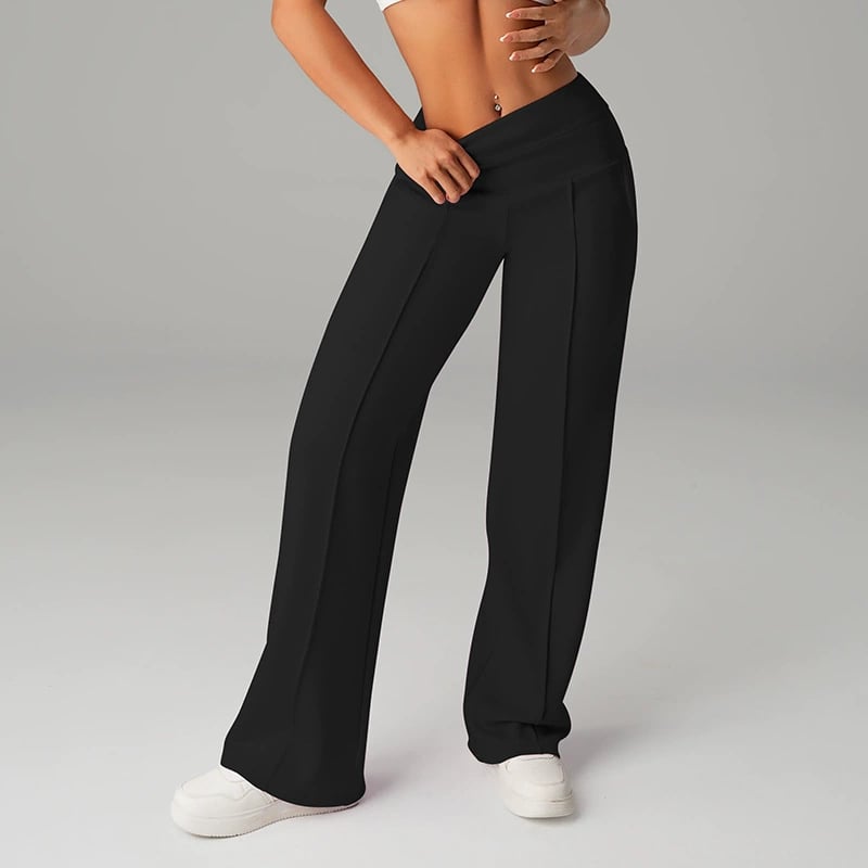 ⏰ 50.000+ VERKAUFT!💕 Damen-Unifarbene Weite Straight-Leg-Hose
