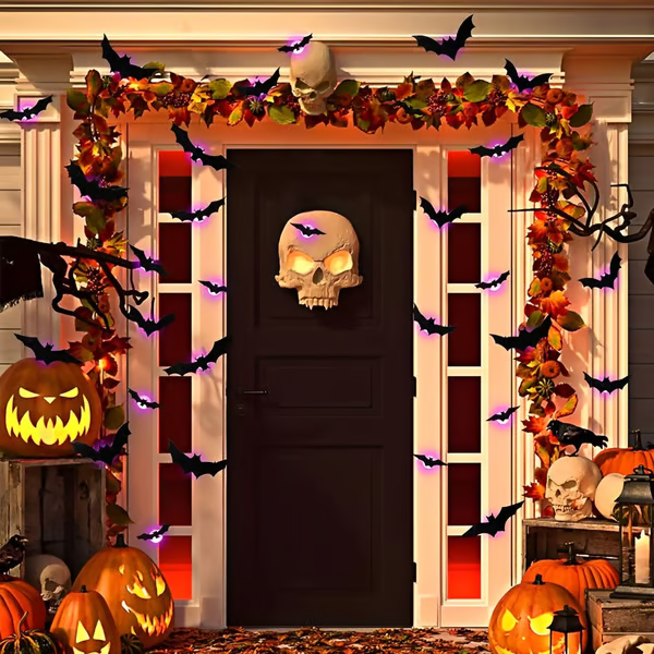 🔥🦇 Halloween-Atmosphäre mit leuchtenden 3D-Fledermäusen