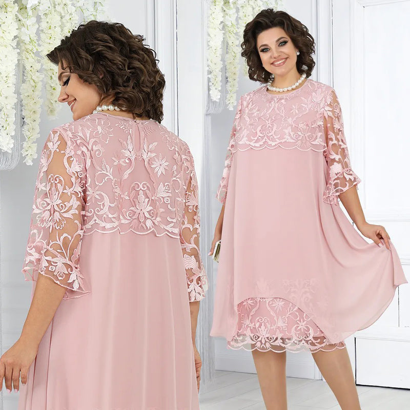 ⏳Begrenzte Zeit 50% Rabatt💥Pitzen-Midikleid für Damen in lockerer Passform