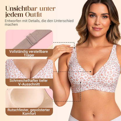 💕Jelly Wireless Womens Comfortable Wireless Bras Push Up Bralettes Seamless Tshirts Bras Deep V Everyday Bras