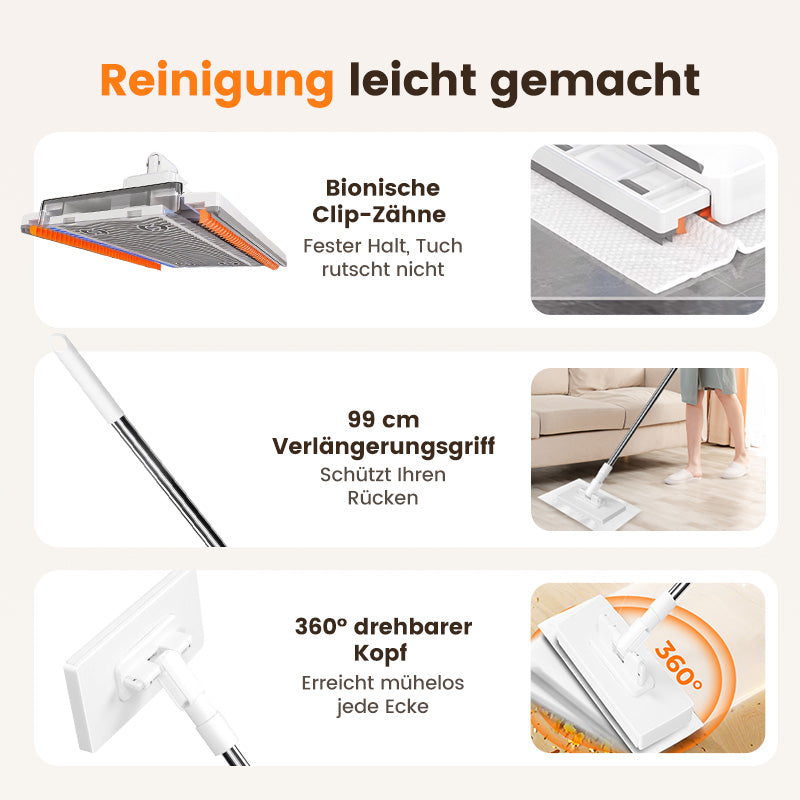 💥💥1+4 gratis!🧹🔥Staubmopp – praktisch, effektiv & wiederverwendbar