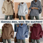 🔥Herbstangebote 50% Rabatt🍂Damen Fledermausärmel Pullover mit Rollkragen und Taschen