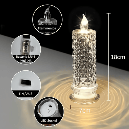 🔥Letzter Tag 50% Rabatt🎁Set mit 4 LED-Kristallkerzenleuchtern