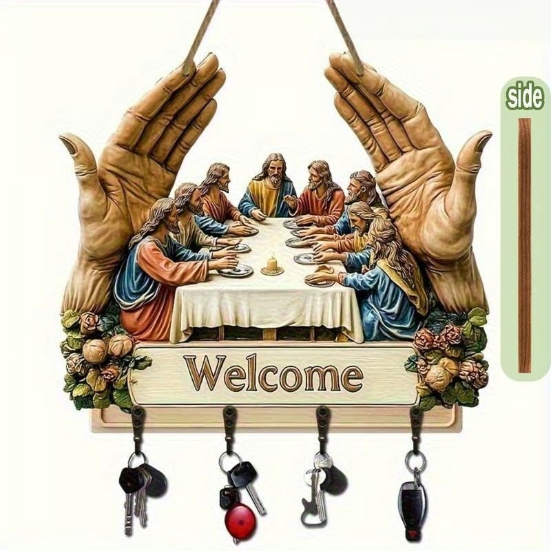 💜LETZTER TAG – KAUF1 ERHALTE 1 GRATIS✝️ Jesus & Jünger Wandkunst Schlüsselhalter