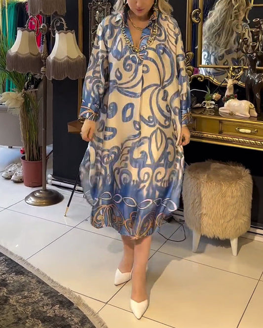 🥰49% de descuento💃Vestido estampado suelto y elegante.