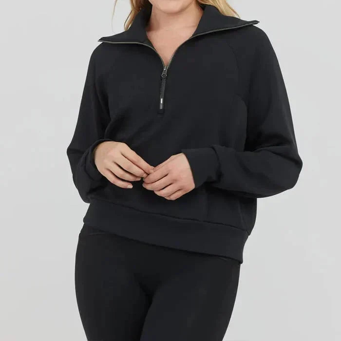 💝🔥Black-Friday-Mega-Angebot – 50 % Rabatt!🔥Damen-Loungeset aus 2 Teilen mit Oversize-Schnitt, halbem Reißverschluss und weitem Bein