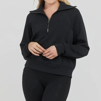 💝🔥Black-Friday-Mega-Angebot – 50 % Rabatt!🔥Damen-Loungeset aus 2 Teilen mit Oversize-Schnitt, halbem Reißverschluss und weitem Bein