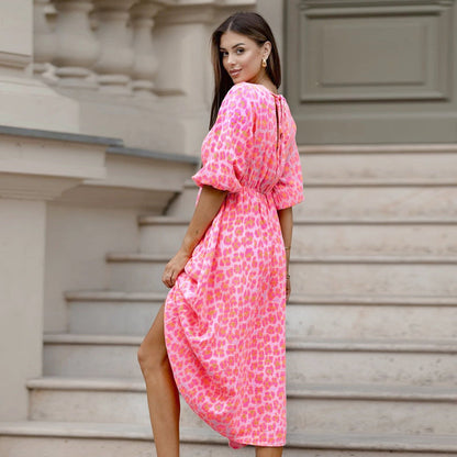 🏖️Sommer-Sonderverkauf 50% Rabatt!!🎀Damenkleid mit V-Ausschnitt und Druck