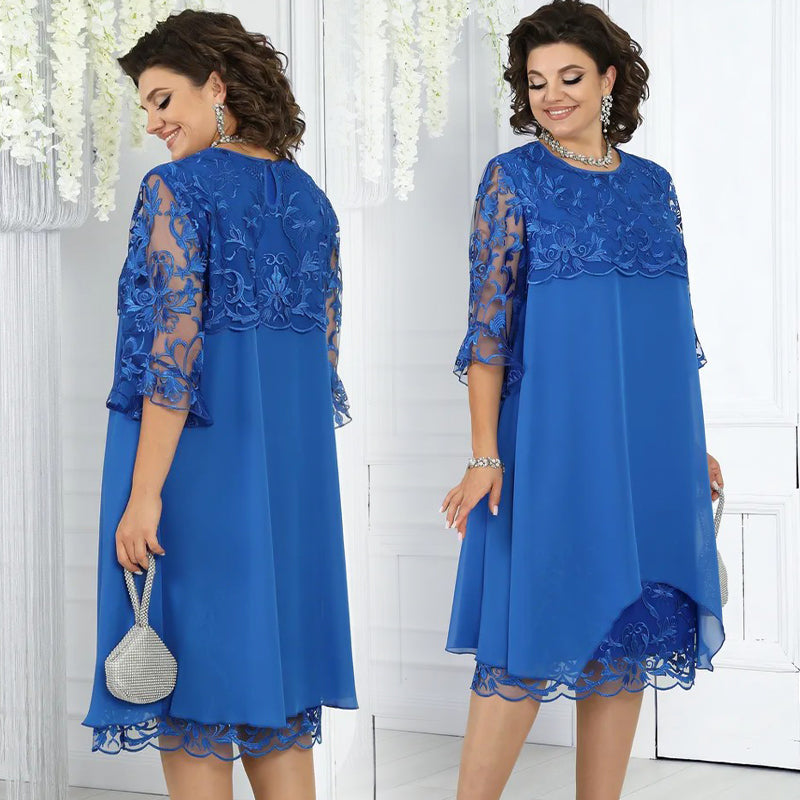 ⏳Begrenzte Zeit 50% Rabatt💥Pitzen-Midikleid für Damen in lockerer Passform