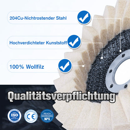 💎 Kaufe 1, erhalte 1 gratis! 💎 Wollpolierscheibe für Winkelschleifer – Hochglanz-Spiegelfinish, Langlebig & Vielseitig ✨🔥