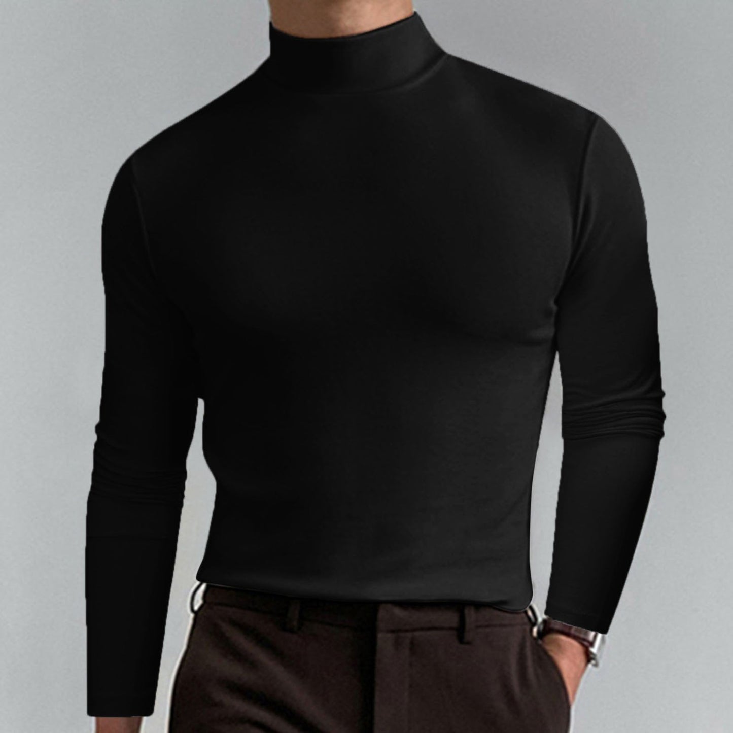 🎁Begrüßen Sie Weihnachten mit 50 % Rabatt💥Slim Fit Langarm-T-Shirt für Herren mit Stehkragen