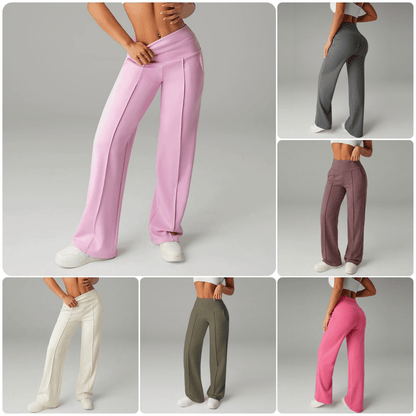 ⏰ 50.000+ VERKAUFT!💕 Damen-Unifarbene Weite Straight-Leg-Hose