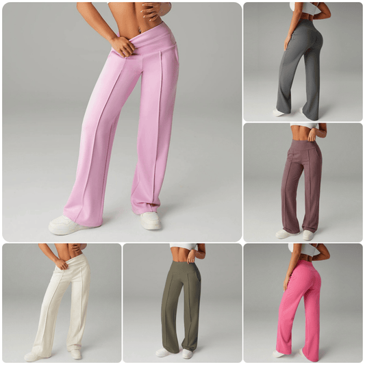 ⏰ 50.000+ VERKAUFT!💕 Damen-Unifarbene Weite Straight-Leg-Hose