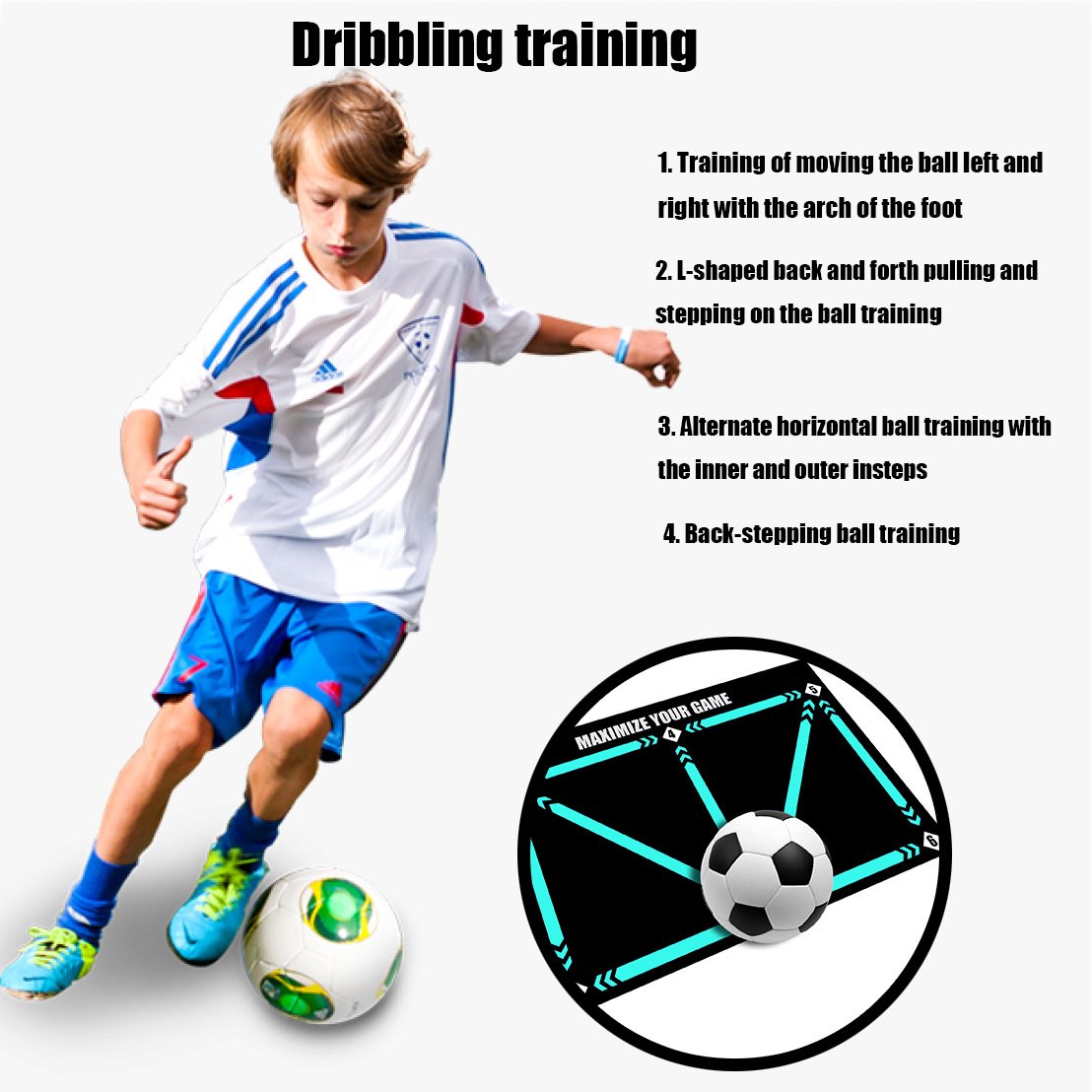 🎅LETZTER TAG DES AUSVERKAUFS 50 % RABATT – ⚽Fußballtrainingsmatte für alle Leistungsstufen, rutschfest und geräuscharm