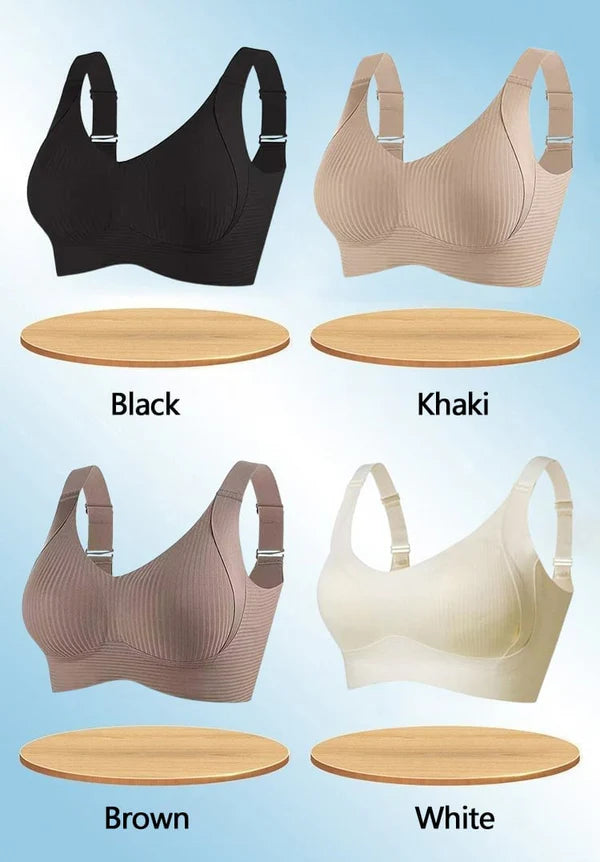 🎁 1 Kaufen, 1 Gratis 💕 Damen Rippenstrick Push-Up Verstellbarer Drahtloser BH