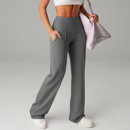 ⏰ 50.000+ VERKAUFT!💕 Damen-Unifarbene Weite Straight-Leg-Hose