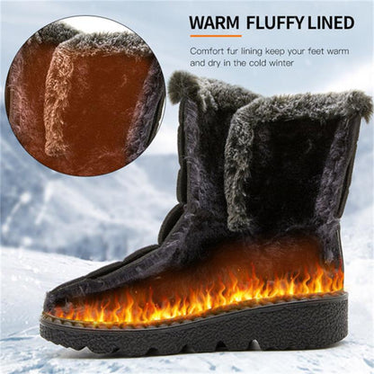 🎄🎁Regalo ideal: botas de nieve antideslizantes de peluche de conejo para mujer.