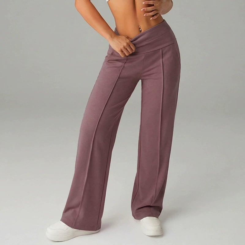 ⏰ 50.000+ VERKAUFT!💕 Damen-Unifarbene Weite Straight-Leg-Hose