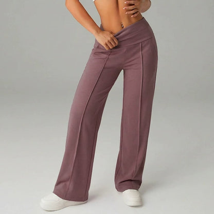 ⏰ 50.000+ VERKAUFT!💕 Damen-Unifarbene Weite Straight-Leg-Hose