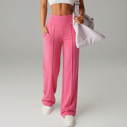 ⏰ 50.000+ VERKAUFT!💕 Damen-Unifarbene Weite Straight-Leg-Hose