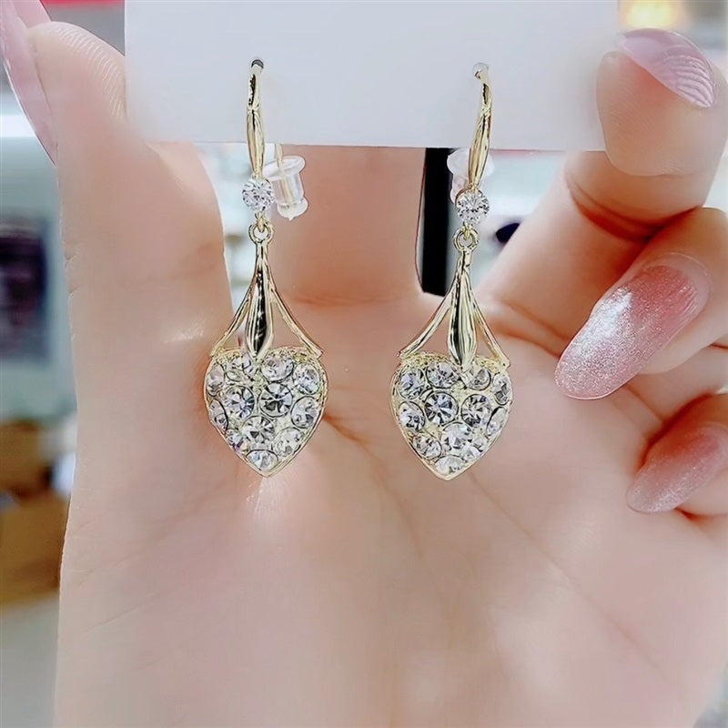 💕 Valentinstags-Special - 50% Rabatt 💕Neue Volldiamant-Herz-Ohrringe