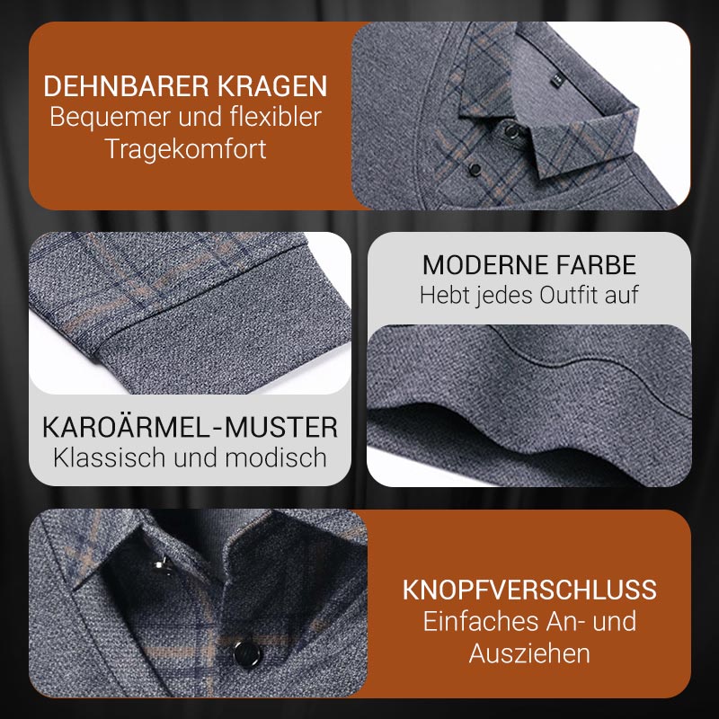 LETZTER TAG AKTION - 58% RABATT🏆Herren Fake Zweiteiler mit Revers Langarm Oberteile