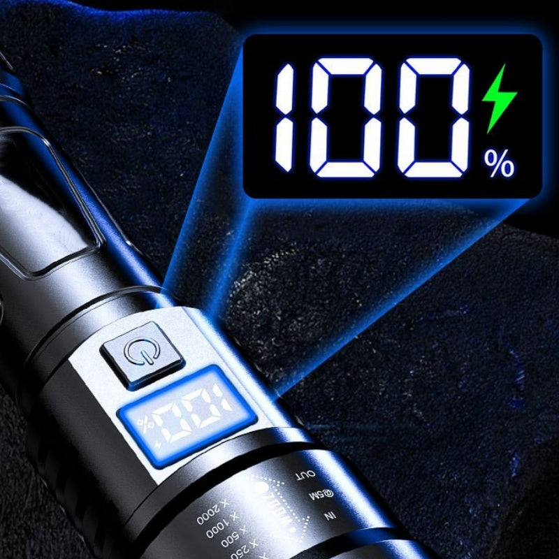 🔦 50% Rabatt + KAUF 2, ERHALT 1 GRATIS! 💥 Superstarke Zoom-Taschenlampe – extrem hell & wasserdicht – perfekt für Outdoor & Notfall!