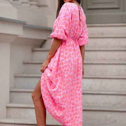🏖️Sommer-Sonderverkauf 50% Rabatt!!🎀Damenkleid mit V-Ausschnitt und Druck