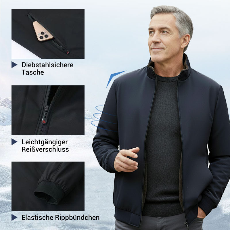 🔥Limitierter Verkauf 50% Rabatt🔥❄️Einfarbige, warme Herrenjacke mit Reißverschluss –💪Knitterfrei, wind-, regen- und schneefest!