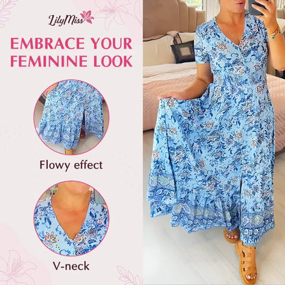 🔥 Novedades primavera 2025: 49% de descuento 🔥 Vestido con estampado floral y cuello en V