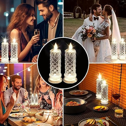 🔥Letzter Tag 50% Rabatt🎁Set mit 4 LED-Kristallkerzenleuchtern