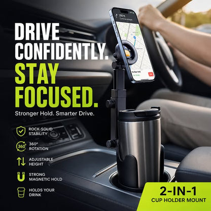 ⭐Neu eingetroffen 2026💥HEISSER VERKAUF🥳🧲Handyhalterung für Getränkehalter im Auto – 360° verstellbar, starker N52-Magnet, Einhandbedienung, passend für alle Handys, stabile Magnet- und Klemmhalterungen für sicheres Fahren