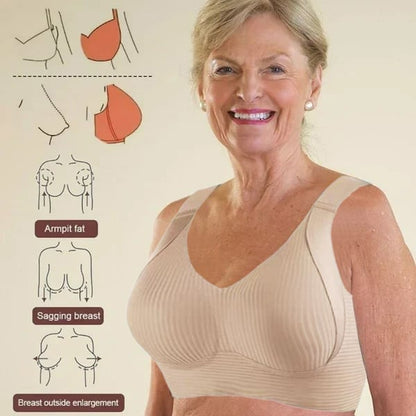 🎁 1 Kaufen, 1 Gratis 💕 Damen Rippenstrick Push-Up Verstellbarer Drahtloser BH