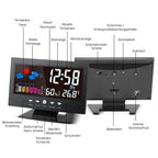 🔥bestes Geschenk-50% Rabatt🔥Digitaler LED-Temperatur- und Luftfeuchtigkeitsmonitor, Wettervorhersage, LED-Tischwecker