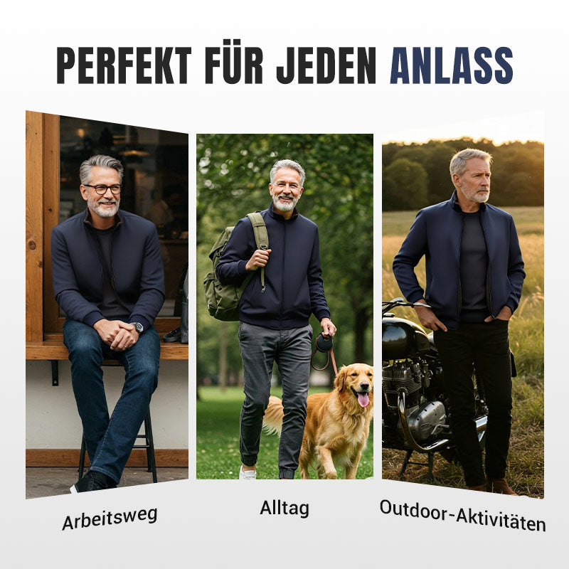 🔥Limitierter Verkauf 50% Rabatt🔥❄️Einfarbige, warme Herrenjacke mit Reißverschluss –💪Knitterfrei, wind-, regen- und schneefest!