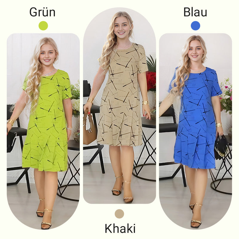 🔥Venta caliente en🌈¡Vestido plisado de manga corta estampado moderno para mujer! 🔥