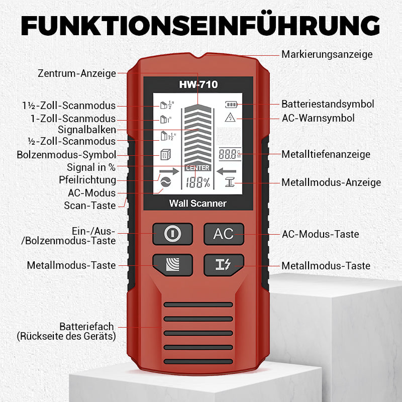 💥Begrenzte Zeit 55% Rabatt🔥Multifunktionaler Handheld Metall und Wand Detektor