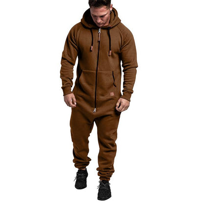 Kapuzen-Fleece-Einteiler in Uni-Farbe – Warm und gemütlich für Winter & Zuhause
