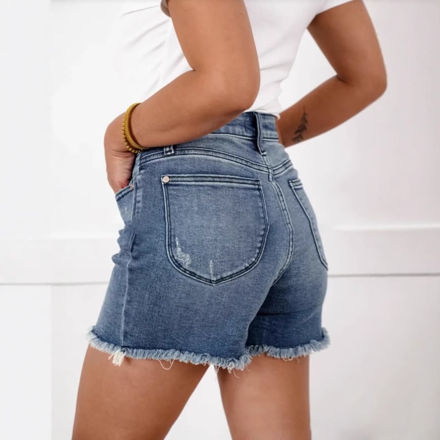 👖⏳Ausgefranster Saum, Abgeschnittene Jeansshorts Mit Hohem Aufstieg💥💥Befristetes Angebot: 50% Rabatt auf Bestellungen