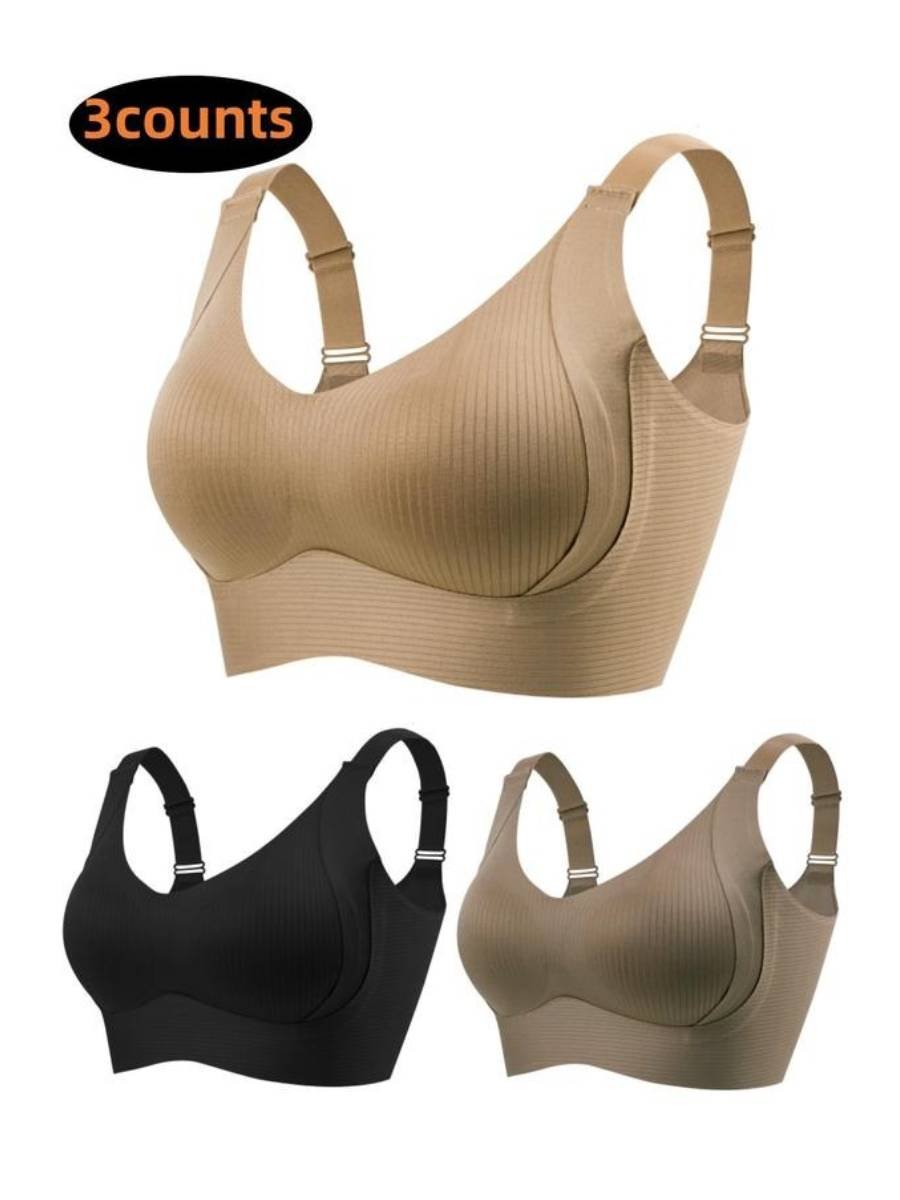 🎁 1 Kaufen, 1 Gratis 💕 Damen Rippenstrick Push-Up Verstellbarer Drahtloser BH