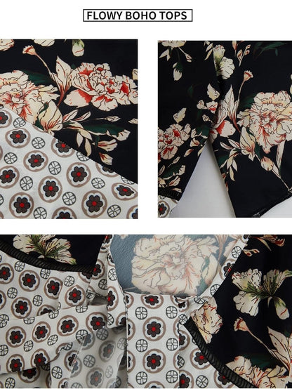 🌸Damen-Kimonos mit Blumenmuster, Rüschenärmeln und Bindegürtel – luftige Boho-Cardigans im lockeren Schnitt