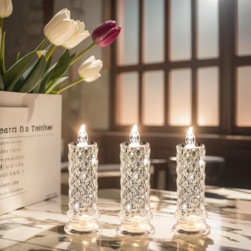 🔥Letzter Tag 50% Rabatt🎁Set mit 4 LED-Kristallkerzenleuchtern