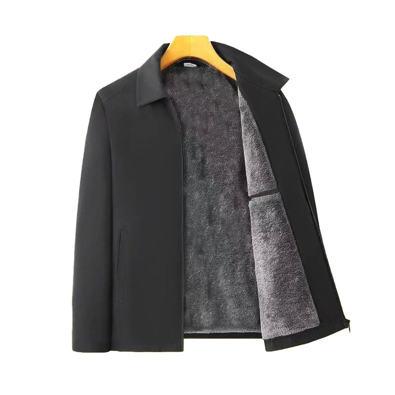 🔥Limitierter Verkauf 50% Rabatt🔥❄️Einfarbige, warme Herrenjacke mit Reißverschluss –💪Knitterfrei, wind-, regen- und schneefest!