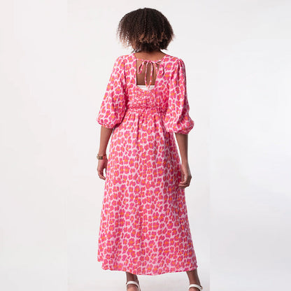 🏖️Sommer-Sonderverkauf 50% Rabatt!!🎀Damenkleid mit V-Ausschnitt und Druck