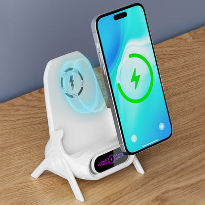 📱 50% RABATT！✨ Multifunktionale Kabellose Halterung mit Schnellladung - 360° Verstellbar mit LCD-Anzeige für Büro & Reise 🚗💻